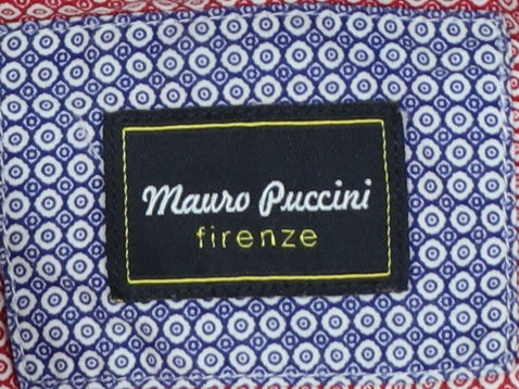 Mauro Puccini Men’s Pink Geometric Print Button-Down Shirt M