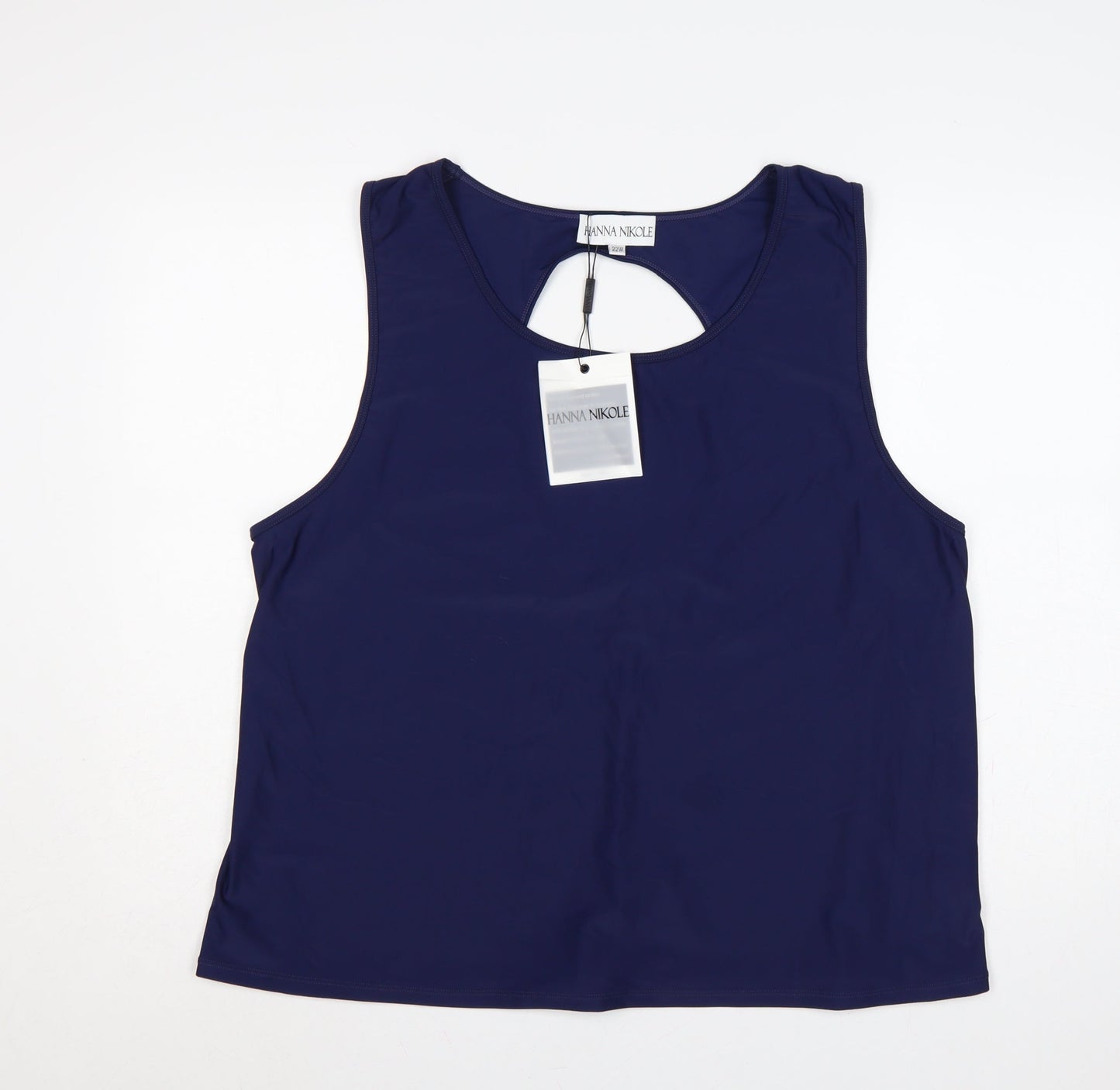 Hanna Nikole Women’s Navy Blue Size 22 Plus Basic Racerback Tank Top