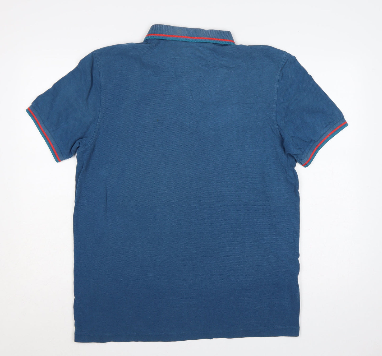 Fred Perry Men's Blue XL Twin Tipped Cotton Short Sleeve Polo Shirt