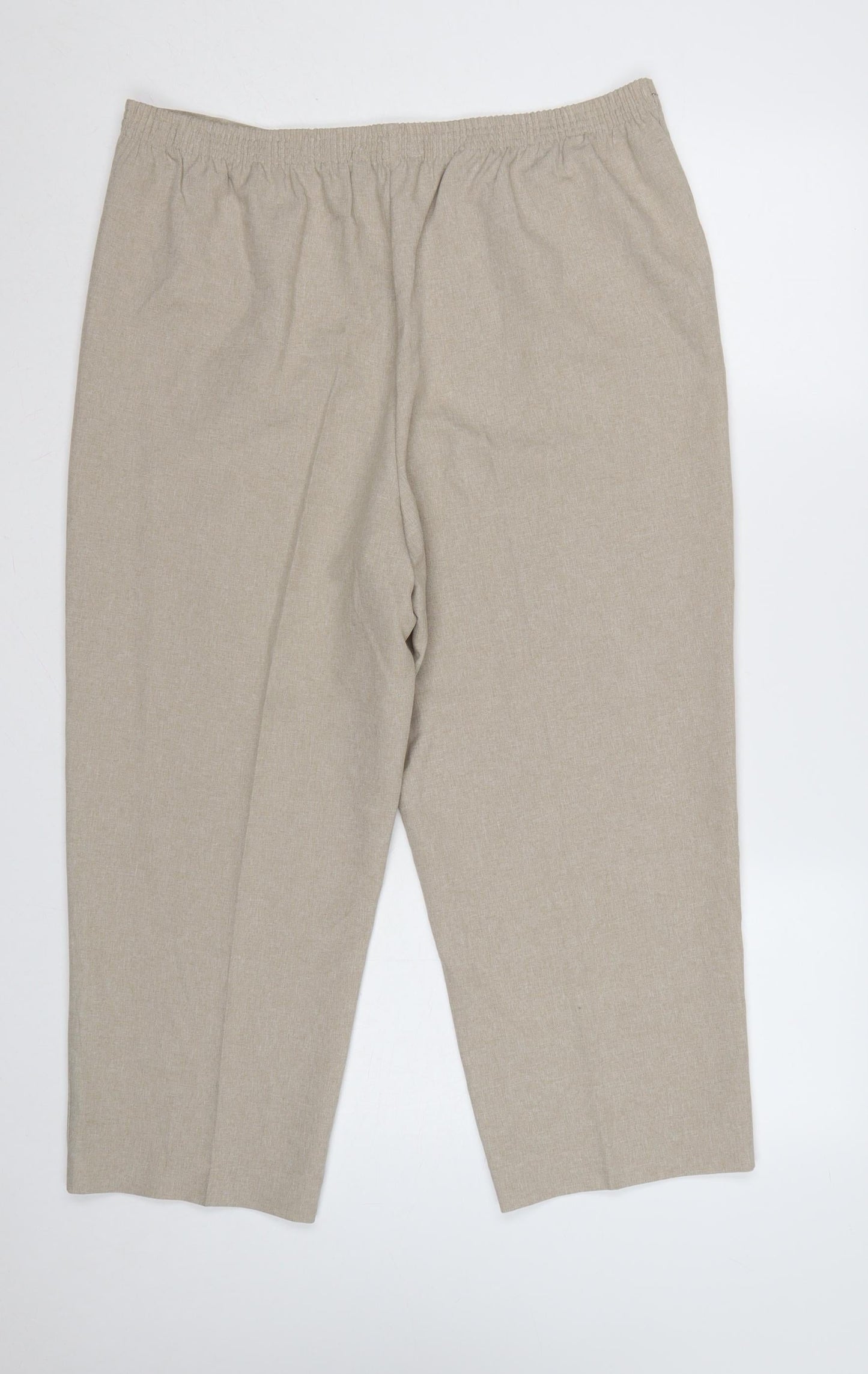 BM Collection Women's Beige Size 16 Straight Leg Dress Trousers