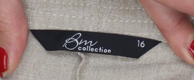 BM Collection Women's Beige Size 16 Straight Leg Dress Trousers