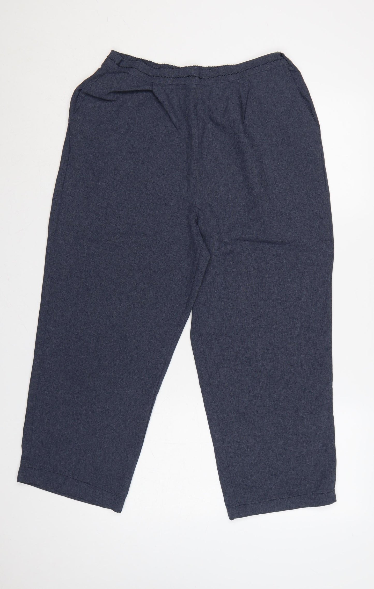 Bonmarché Women’s Blue Size 16 Pleated Paperbag Trousers Elastic Waist