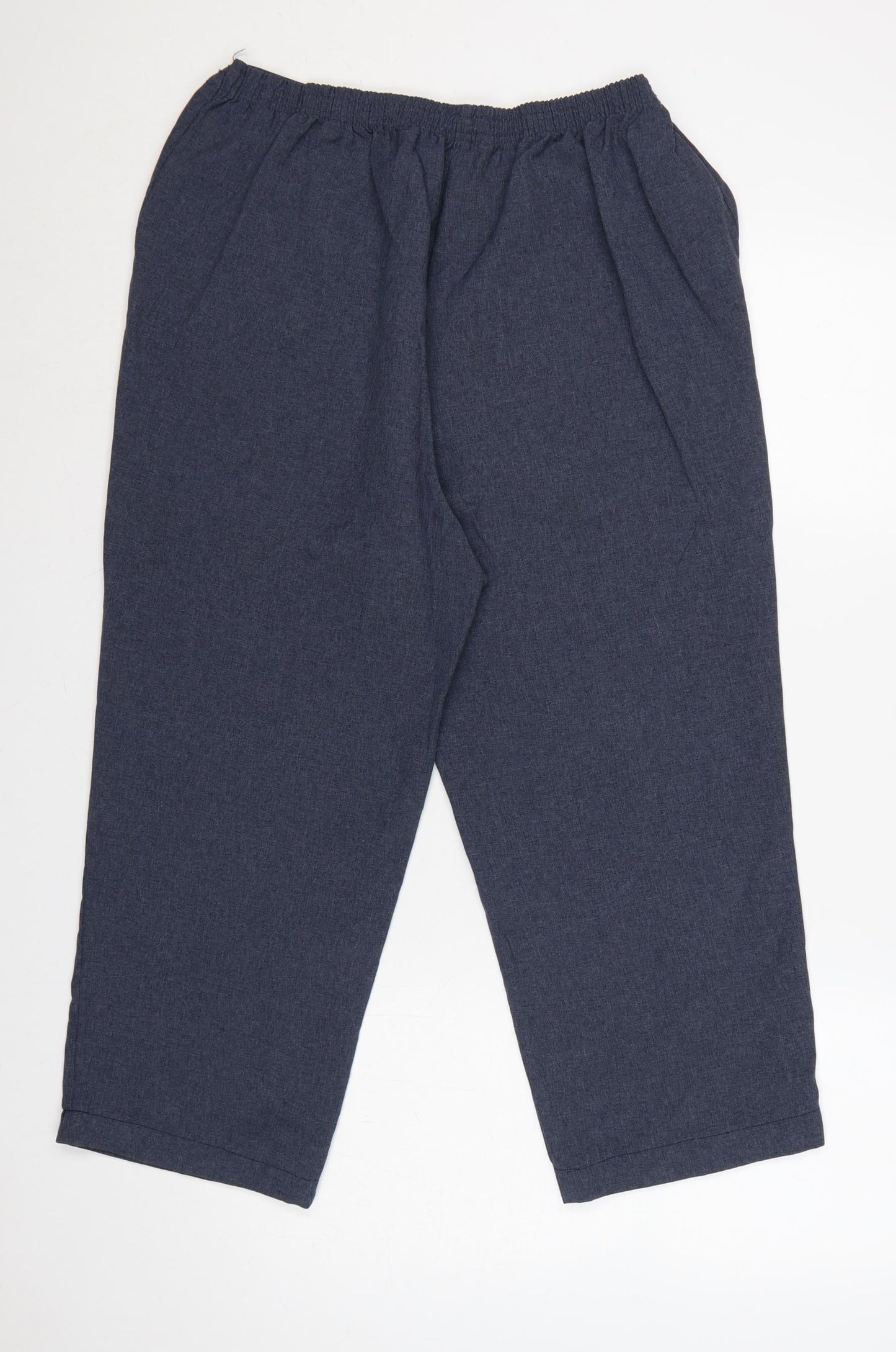 Bonmarché Women’s Blue Size 16 Pleated Paperbag Trousers Elastic Waist