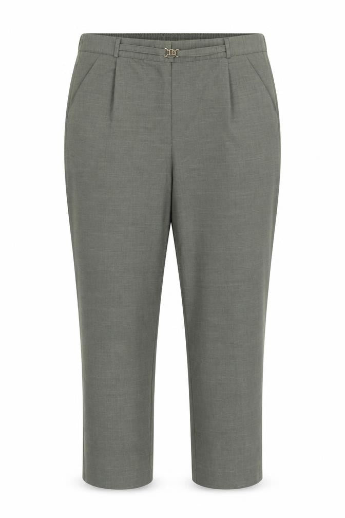 Bonmarché Women Grey Size 16 Straight Leg Elastic Waist Smart Trousers