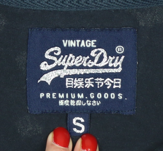 Superdry Women Black S Floral Rose Slim Fit Cotton T-Shirt