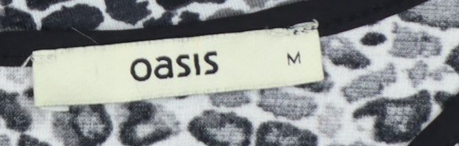 Oasis Women Multicoloured M Animal Print Sleeveless Jersey Tank Top