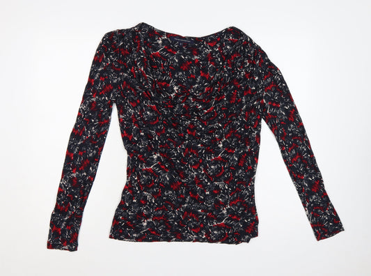 French Connection Women Multicoloured S Cowl Neck Long Sleeve Blouse