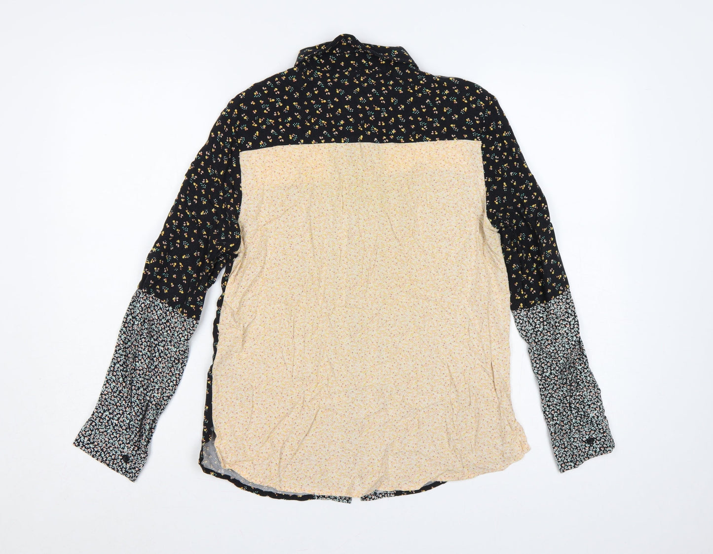 Topshop Women Multicoloured UK 10 Floral Patchwork Button-Up Blouse