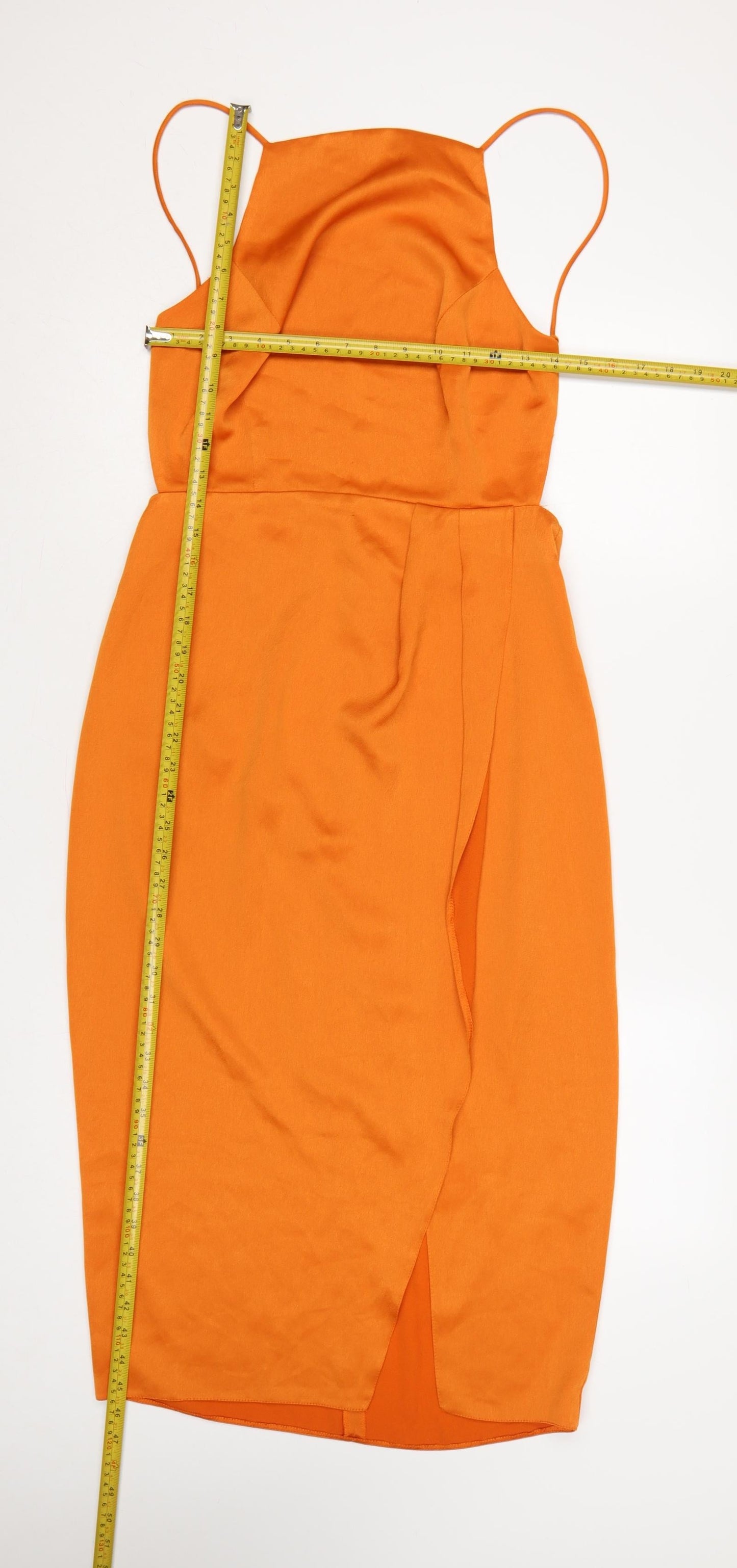 ASOS Women Orange UK 12 Midi Pencil Dress Backless Side Slit