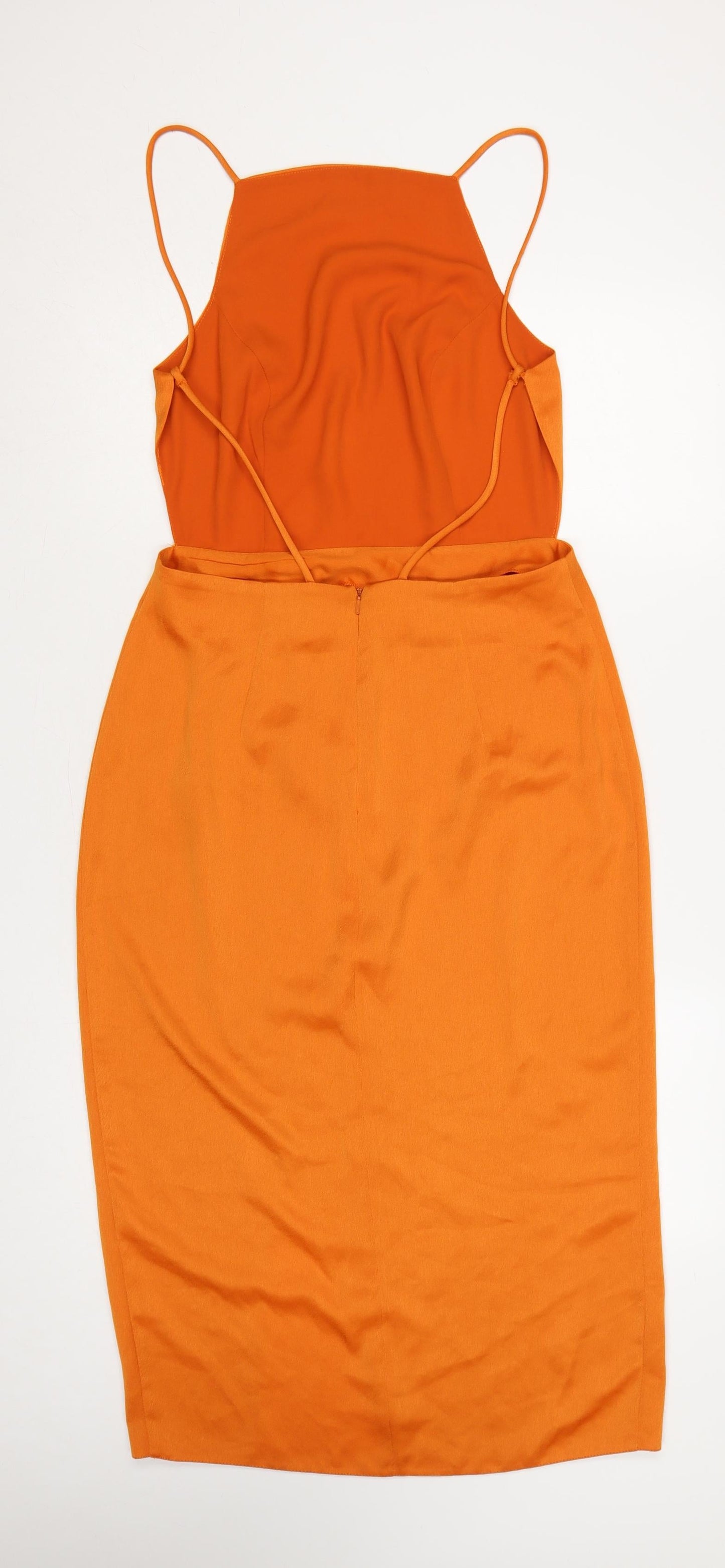 ASOS Women Orange UK 12 Midi Pencil Dress Backless Side Slit