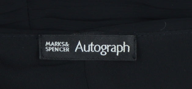 Marks & Spencer Autograph Women Black UK 12 Strapless Pleated Sweetheart Top