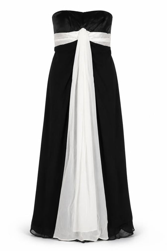 Debut Women’s Black Ivory UK 12 Strapless Maxi Evening Dress
