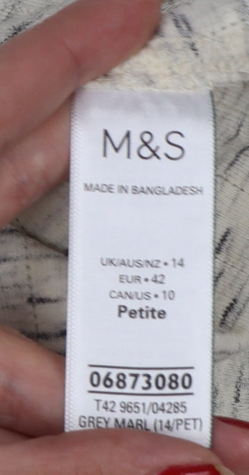 Marks & Spencer Women Grey Marl UK 14 Petite Maxi A-Line Dress