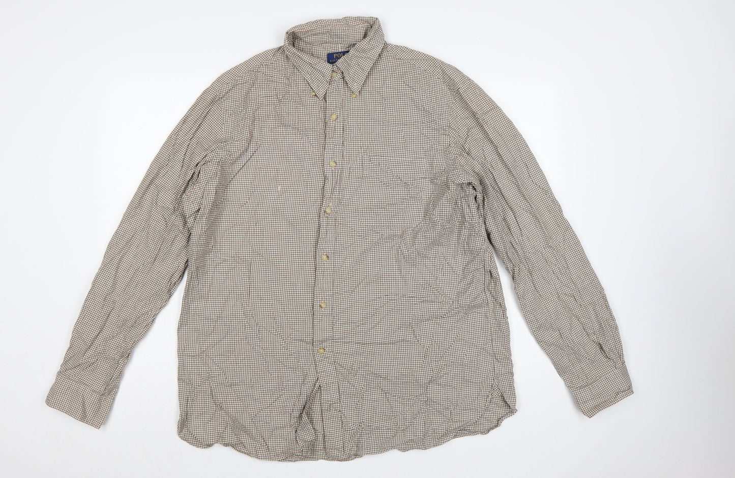 Polo Ralph Lauren Men's Brown Check XL Classic Button-Down Shirt
