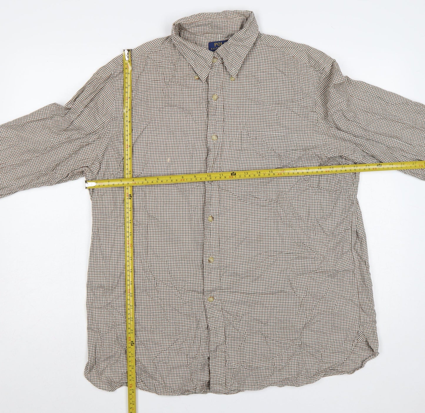 Polo Ralph Lauren Men's Brown Check XL Classic Button-Down Shirt