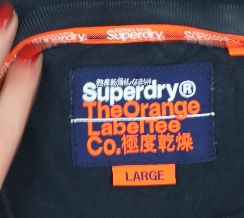 Superdry Men’s Black Large Slim Fit Logo Crew Neck T-Shirt