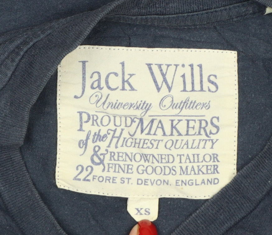 Jack Wills Men’s Blue XS College Logo Graphic Crew Neck T-Shirt