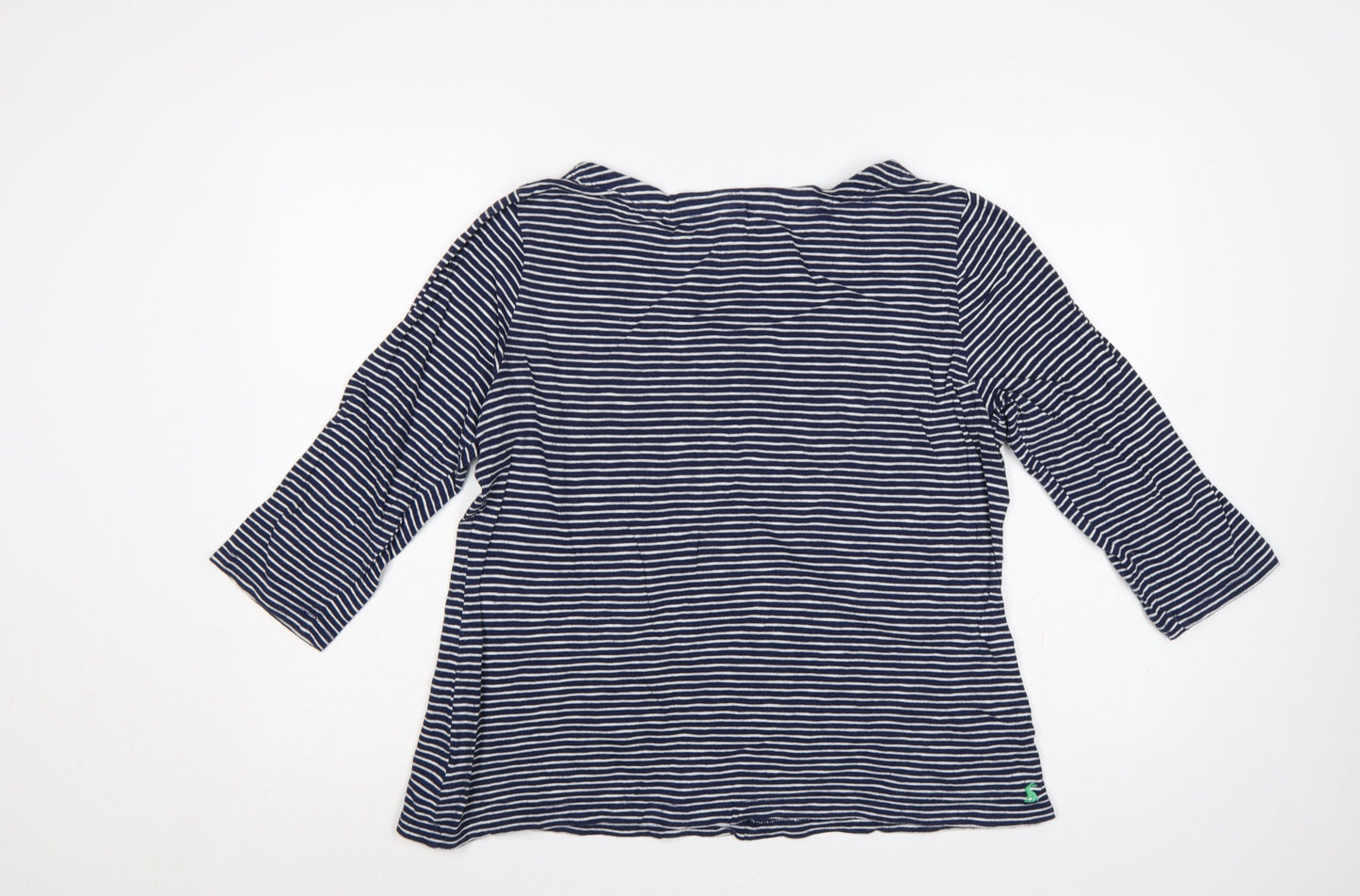 Joules Women Blue White Striped Cotton Tunic Top UK 18 3/4 Sleeve