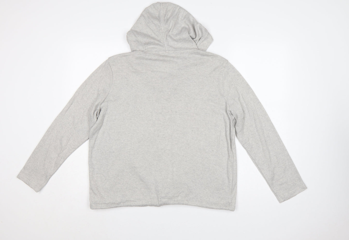 FatFace Women Grey UK 12 Hooded Button Cardigan V-Neck Pockets