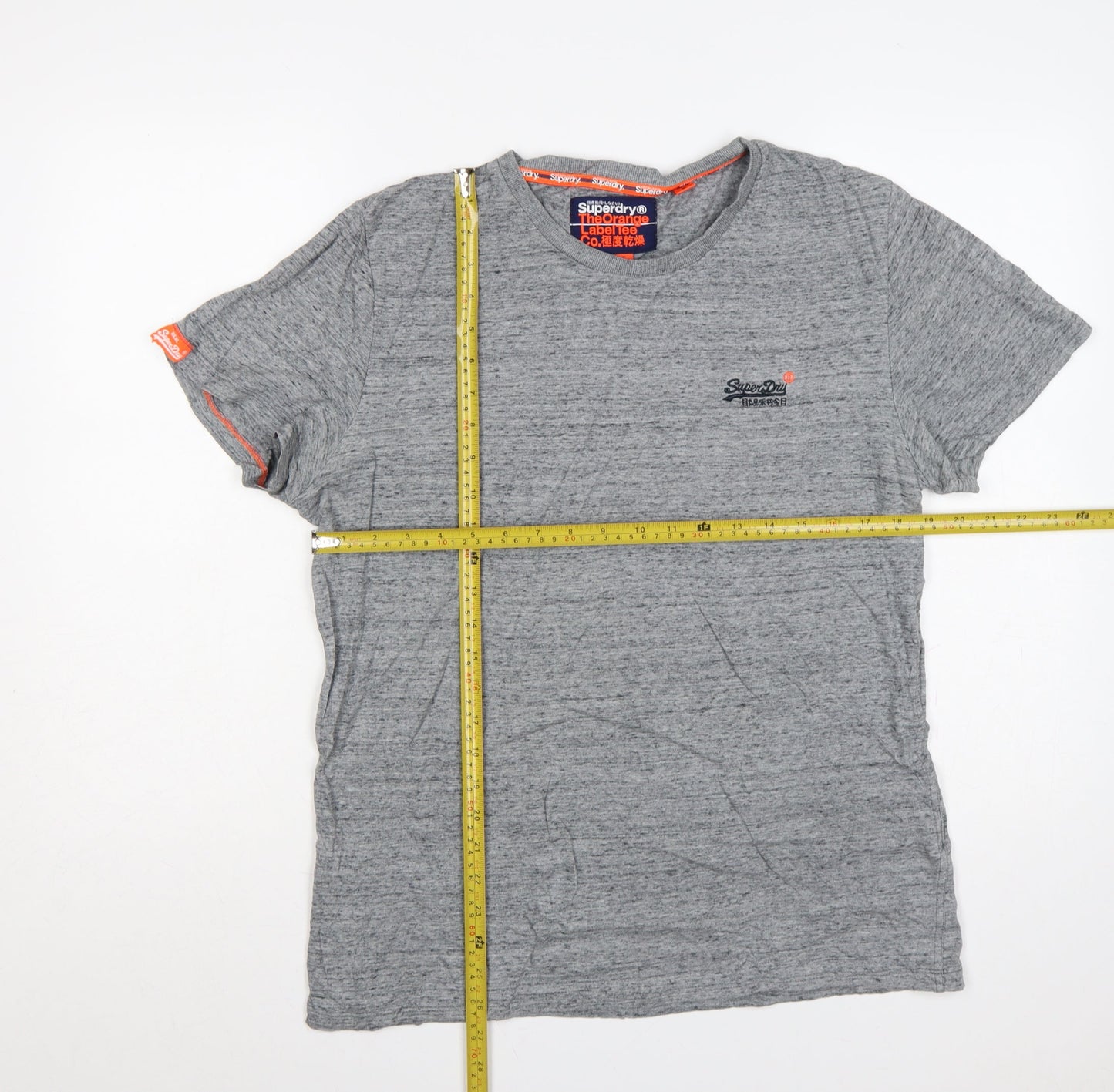 Superdry Men’s Grey L Orange Label Logo Crew Neck T-Shirt