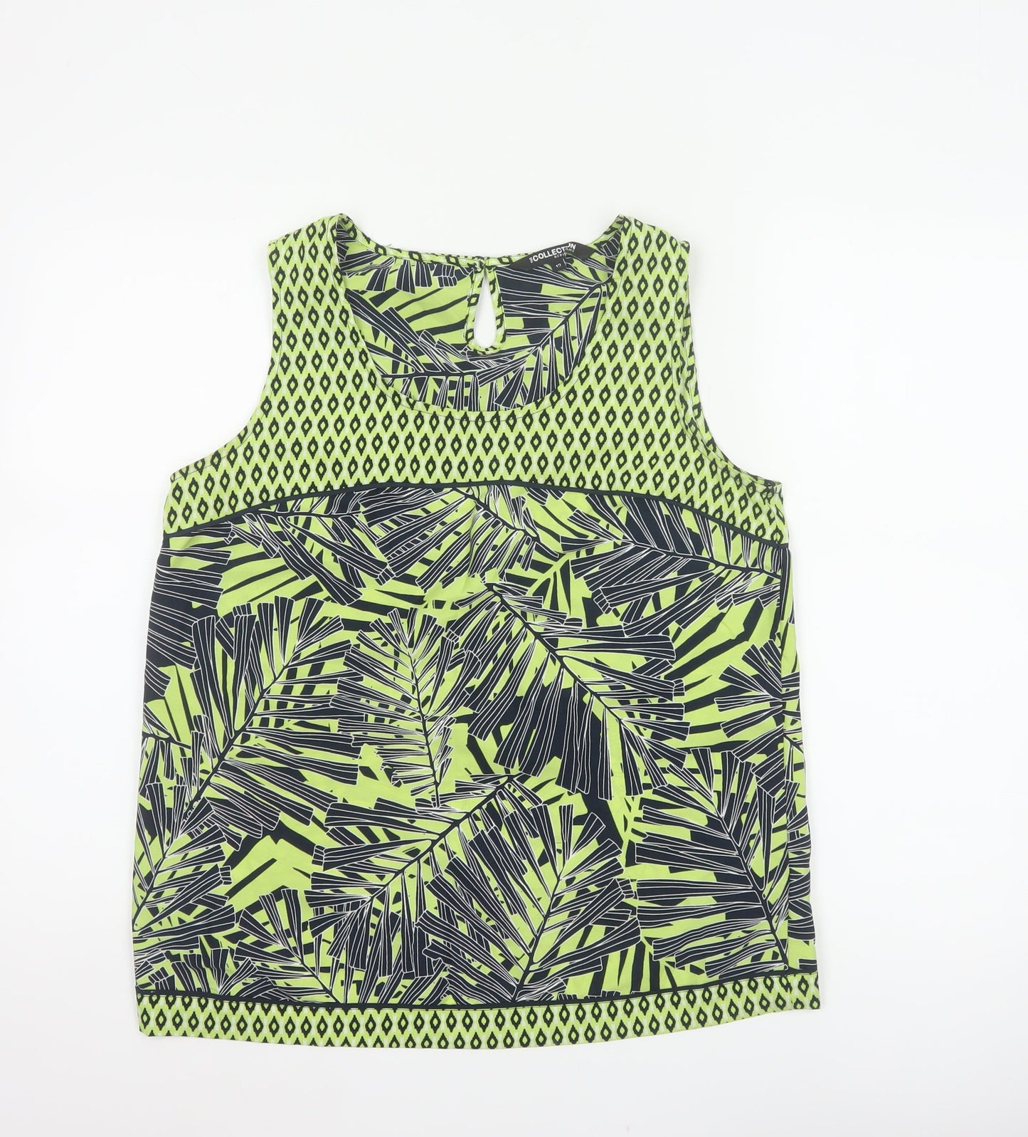 The Collection Debenhams Women Green Tropical Sleeveless Blouse UK 12