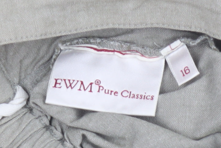 EWM Pure Classics Women Beige Size 16 Floral Embroidered Wrap Maxi Skirt