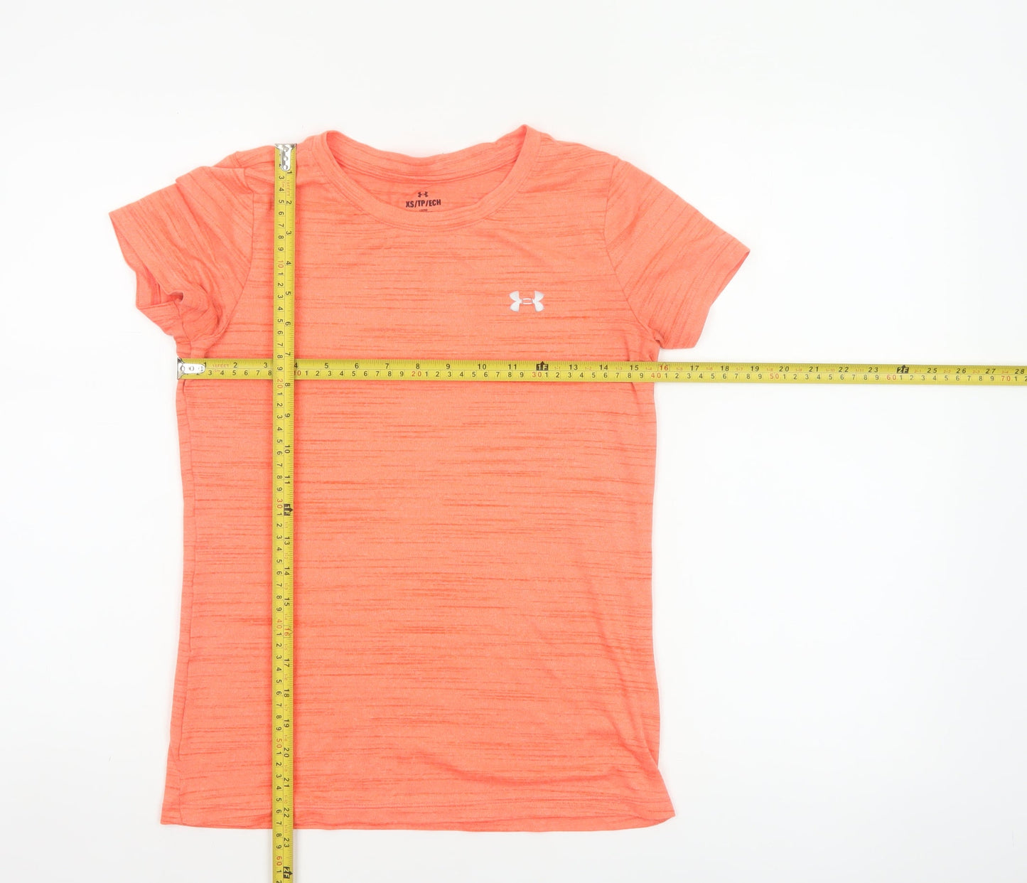 Under Armour Women Orange XS Basic Loose Gym Training T-Shirt