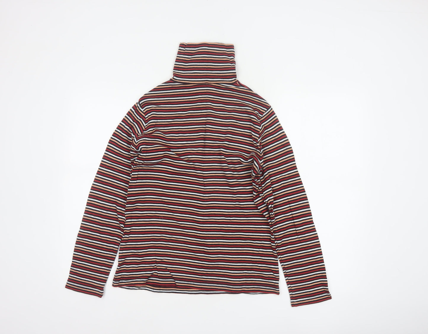 Lille Women Multicoloured UK 14 Striped Cotton Roll Neck Jersey Top