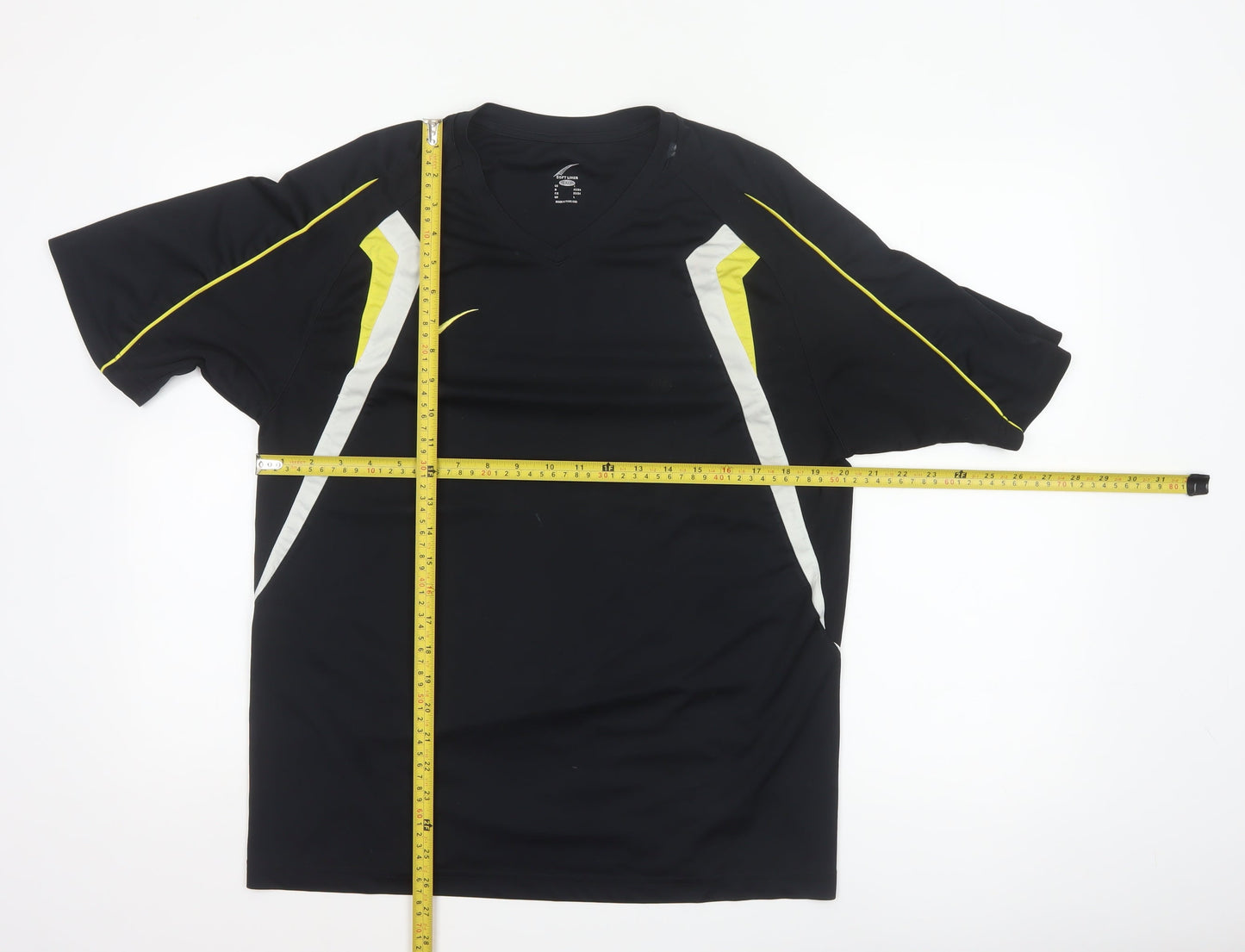 Soft Limer Men’s Black 2XL Colourblock V-Neck Sports Jersey T-Shirt