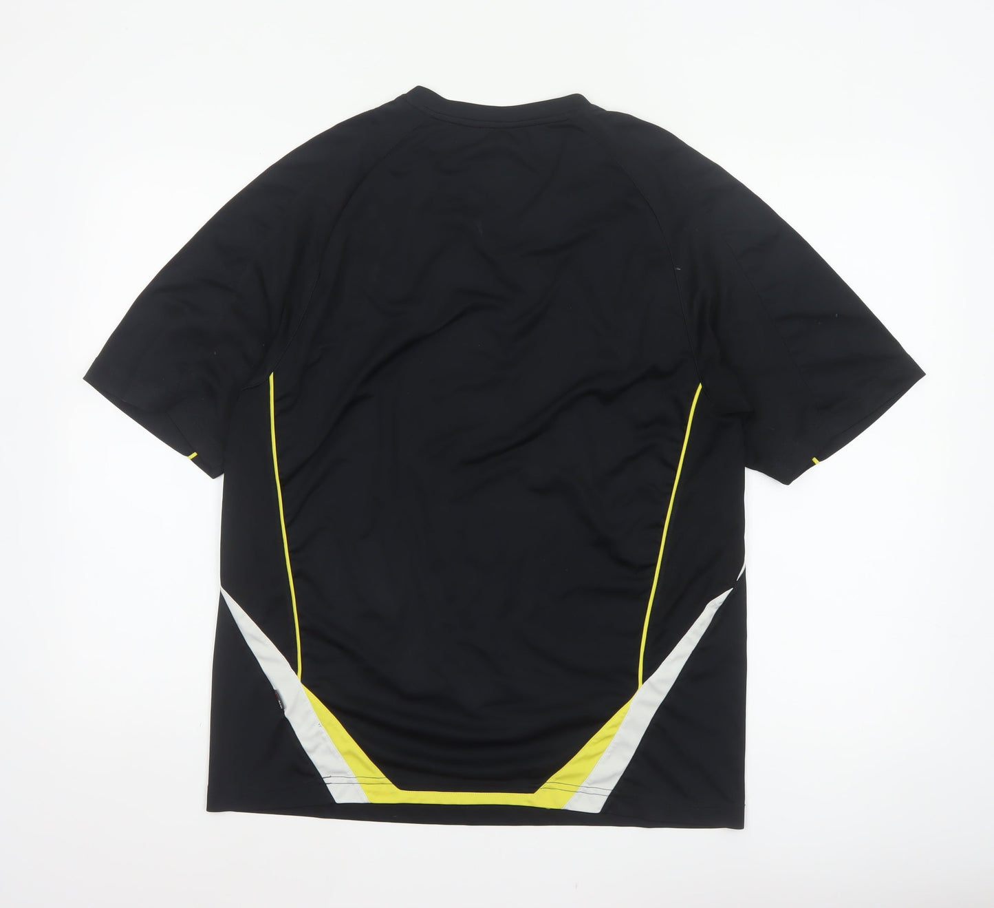 Soft Limer Men’s Black 2XL Colourblock V-Neck Sports Jersey T-Shirt