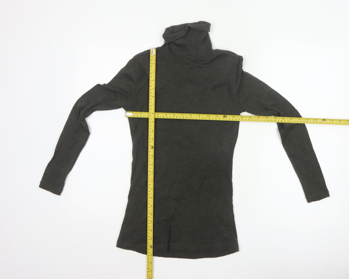 Foil Women Black S 100% Merino Wool Roll Neck Slim Jumper