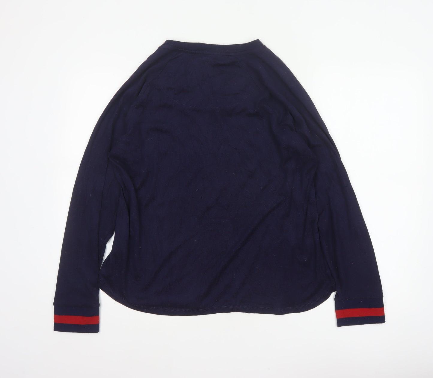 DKNY Women’s Blue Logo Pyjama Top Size L Long Sleeve V-Neck