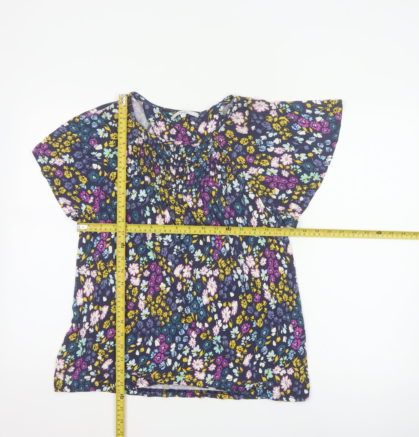 Next Women Multicoloured Floral Viscose Kimono Sleeve Blouse UK 10