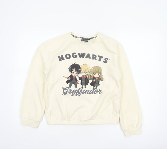 Harry Potter Girls Ivory 12-13 Years Gryffindor Graphic Pullover Sweatshirt