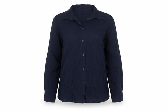 Massimo Dutti Women Blue UK 10 Lyocell Collared Button-Up Shirt