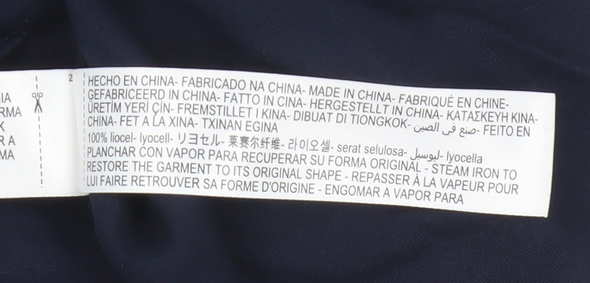 Massimo Dutti Women Blue UK 10 Lyocell Collared Button-Up Shirt