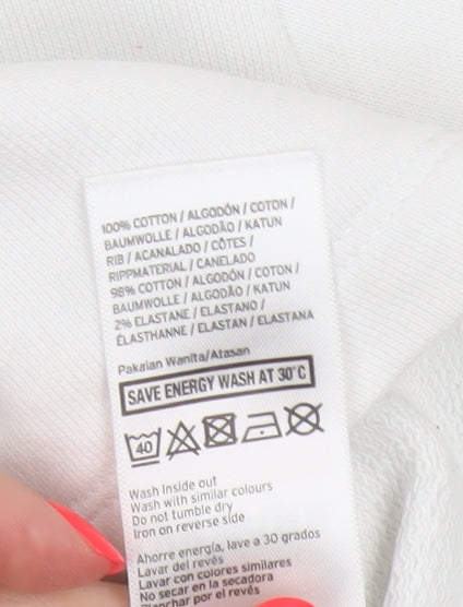Ivy Park Women White XS Cropped Jersey T-Shirt Purple Logo