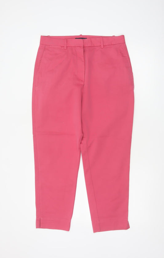 M&S Women Pink UK 12 Short Tapered Chino Trousers