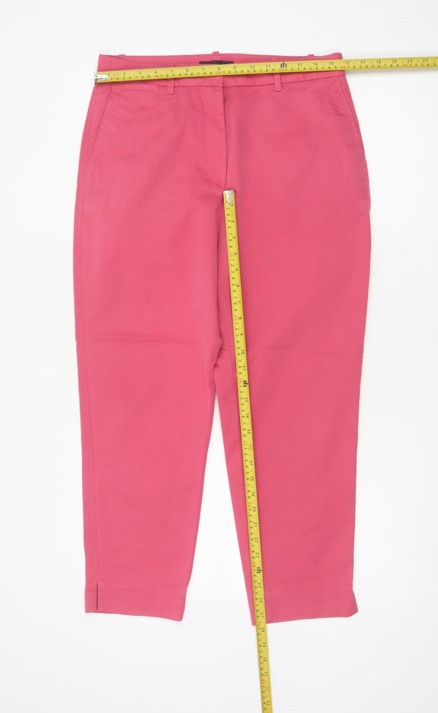 M&S Women Pink UK 12 Short Tapered Chino Trousers