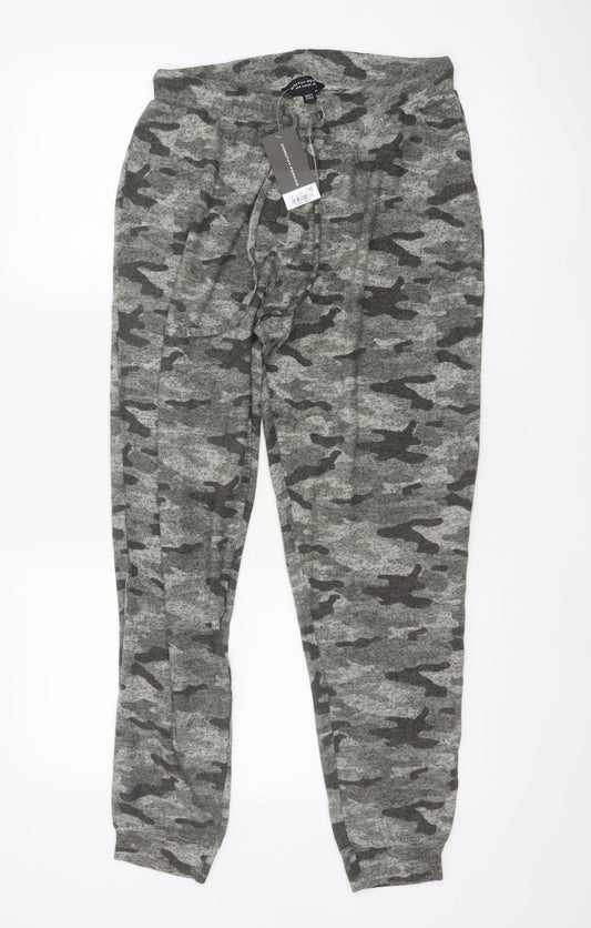Dorothy Perkins Women Grey Camo Jogger Trousers UK 10 Elastic Waist