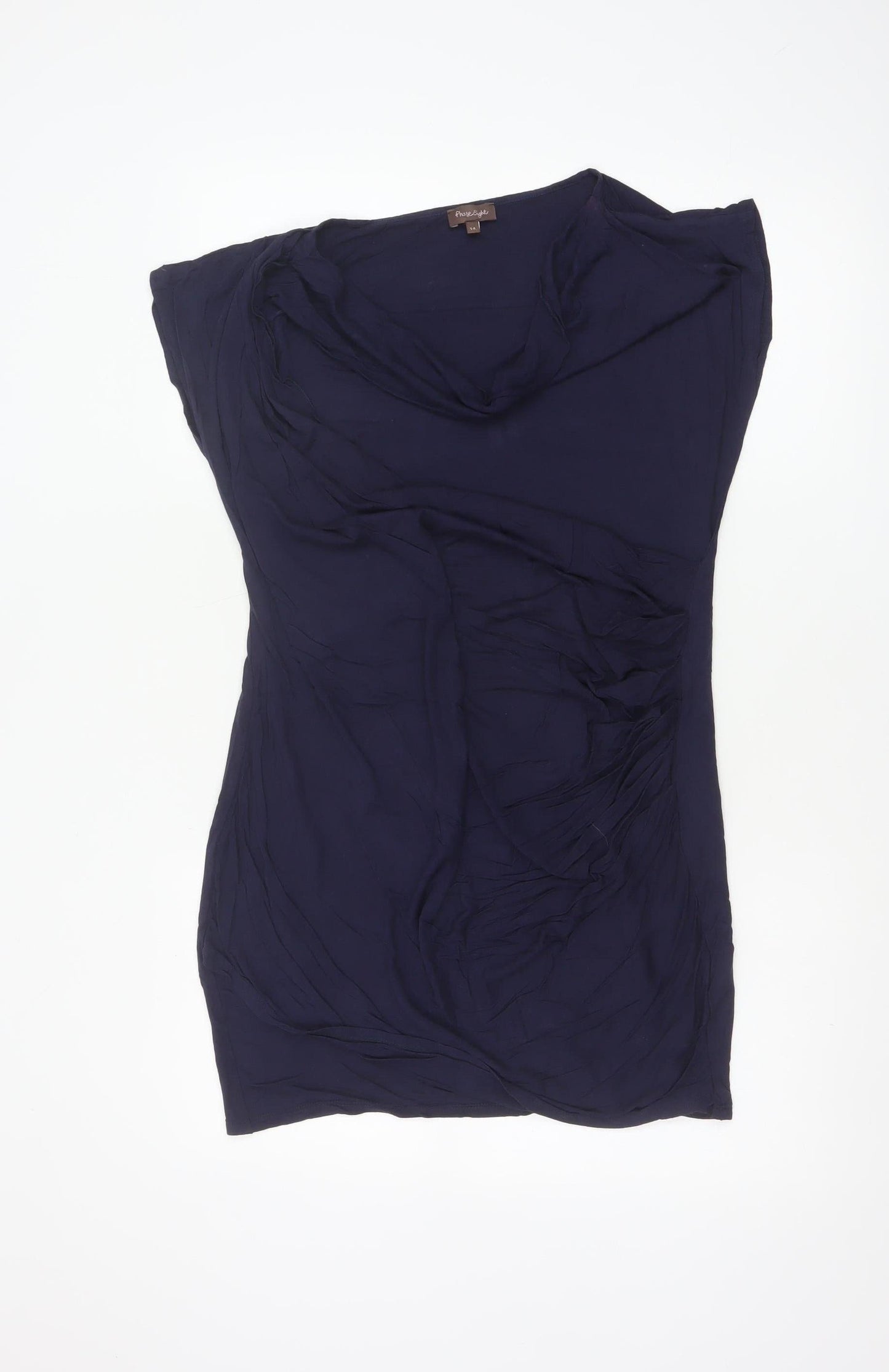 Phase Eight Women Blue UK 14 Cowl Neck Viscose Tunic Blouse