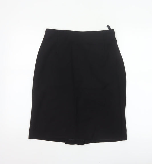 St Michael Women Black UK 14 Pure Wool Pencil Knee Length Skirt