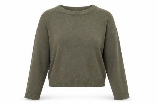 Brave Soul Women Green XS Crew Neck Knit Pullover Jumper