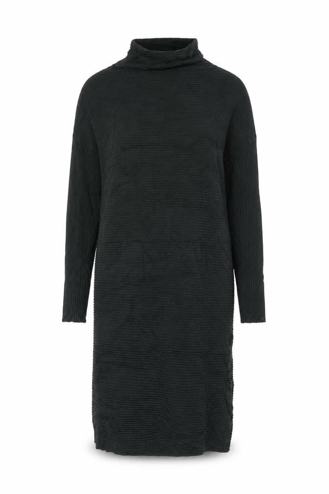 Front view of French Connection Women Black XS Roll Neck Knit Jumper Dress