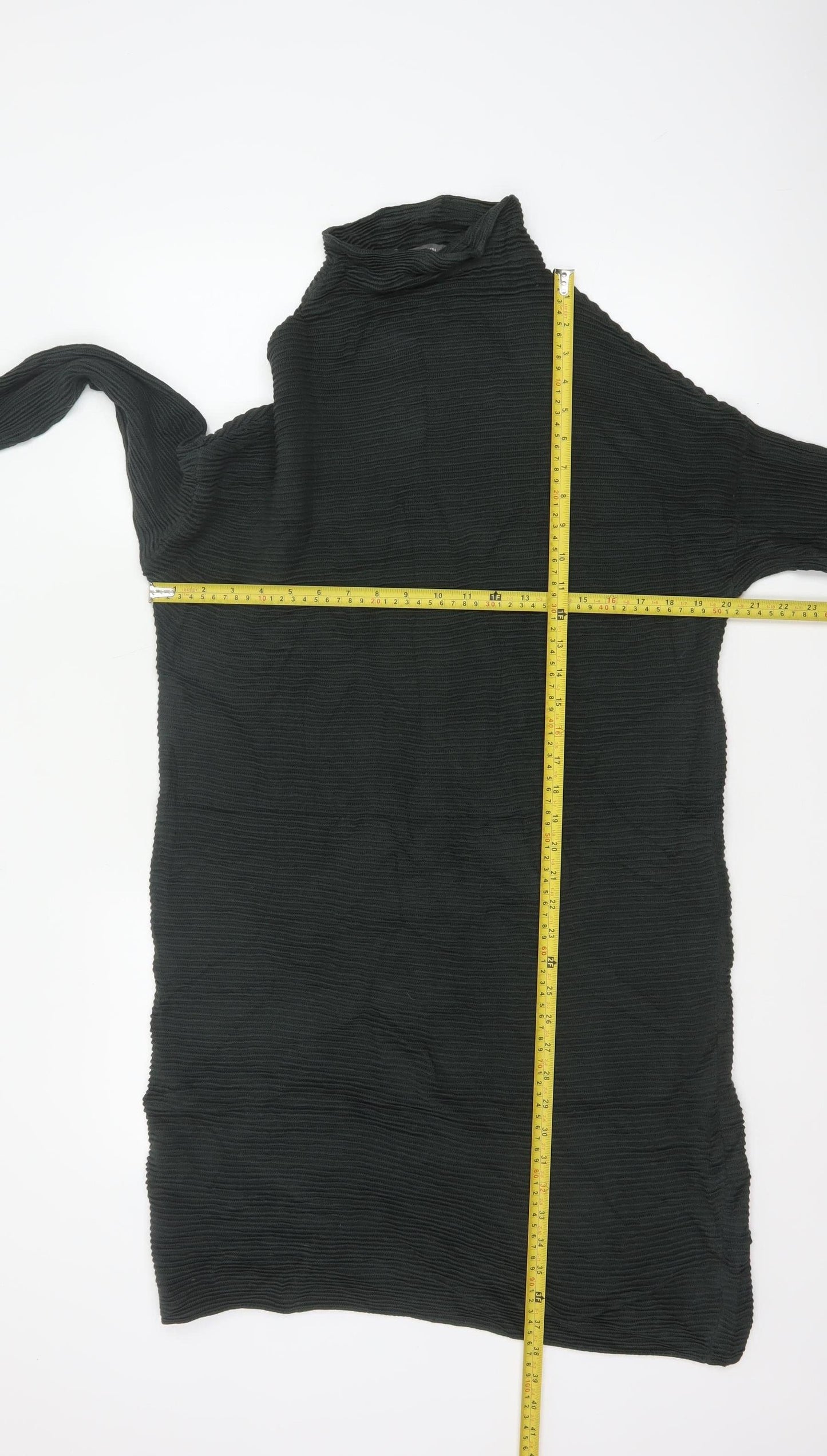 French Connection Women Black XS Roll Neck Knit Jumper Dress