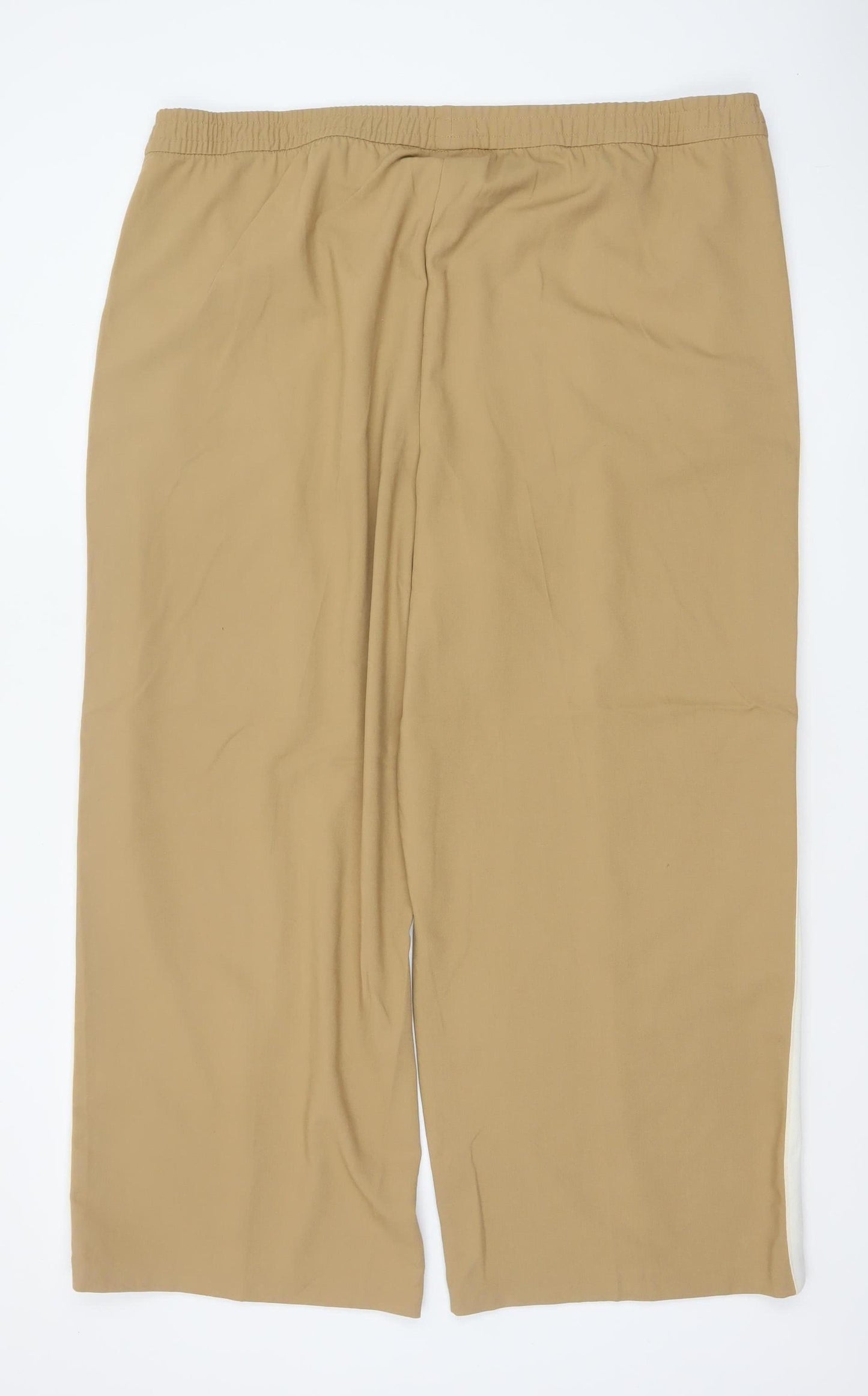 M&S Women’s Beige Size 24 Regular Elastic Waist Straight Trousers
