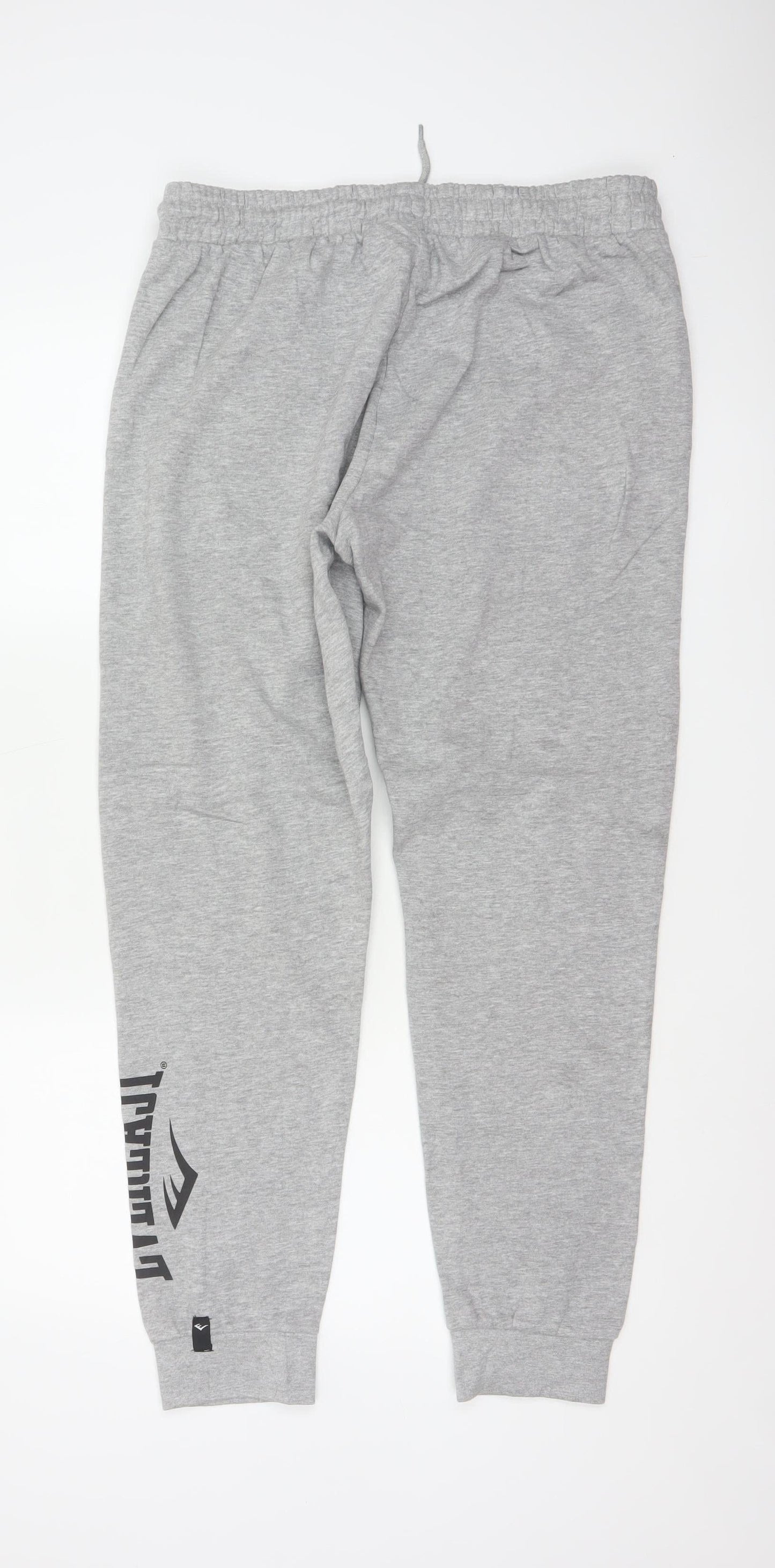 Everlast Men’s Grey L Logo Cotton Blend Cuffed Jogger Sweatpants