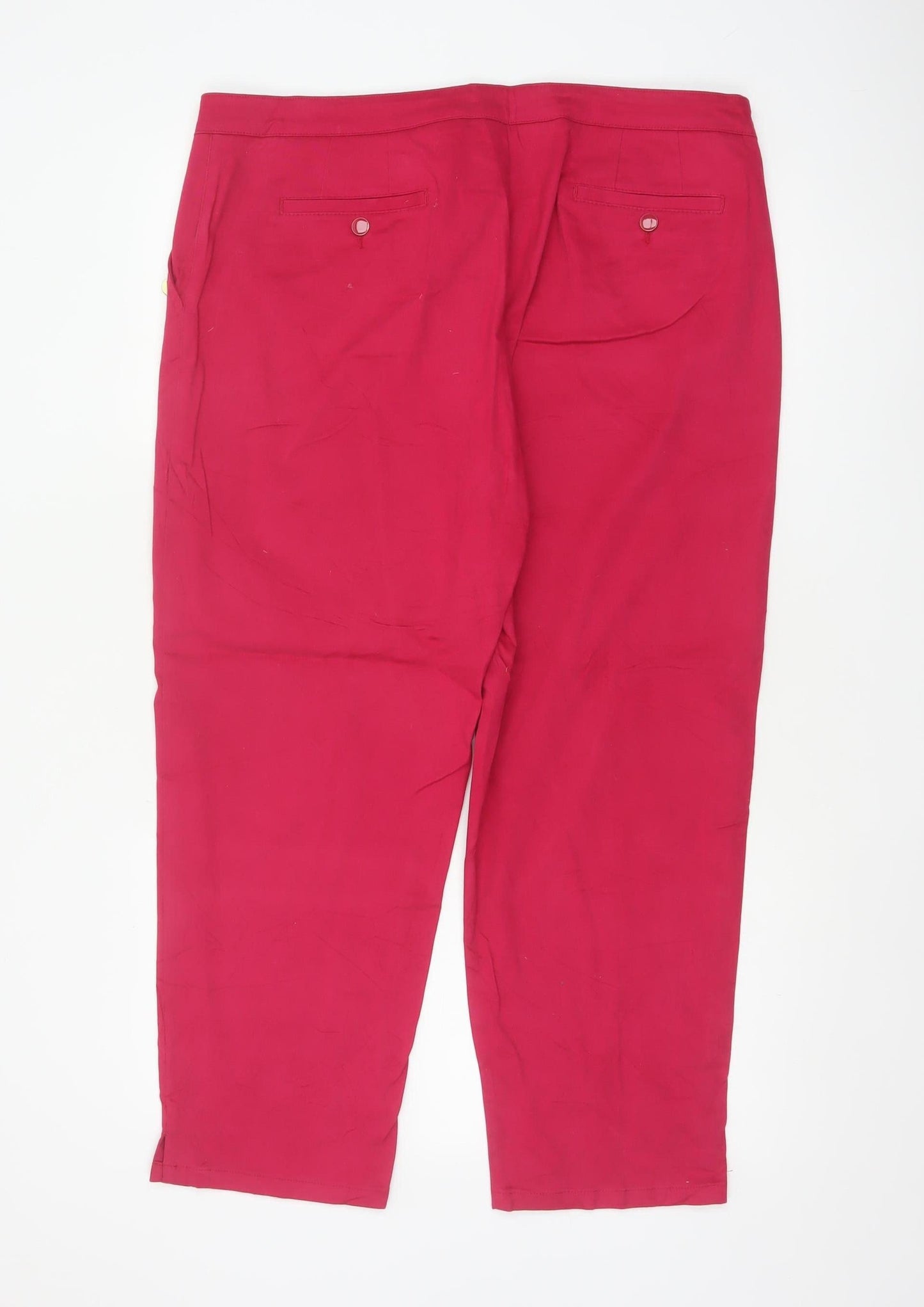 Jaeger Women’s Red Cotton Stretch Tapered Trousers UK 16