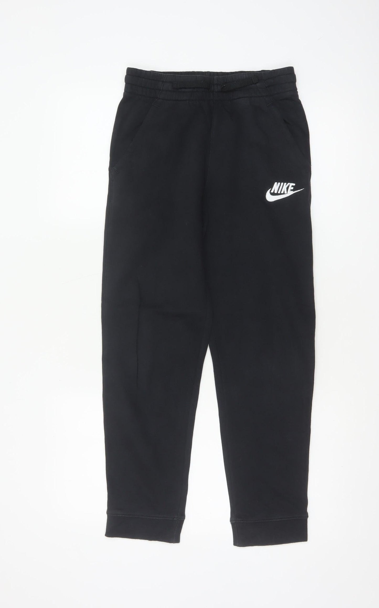 Nike Boys Black Size 158 Jogger Sweatpants Fleece Logo Pockets