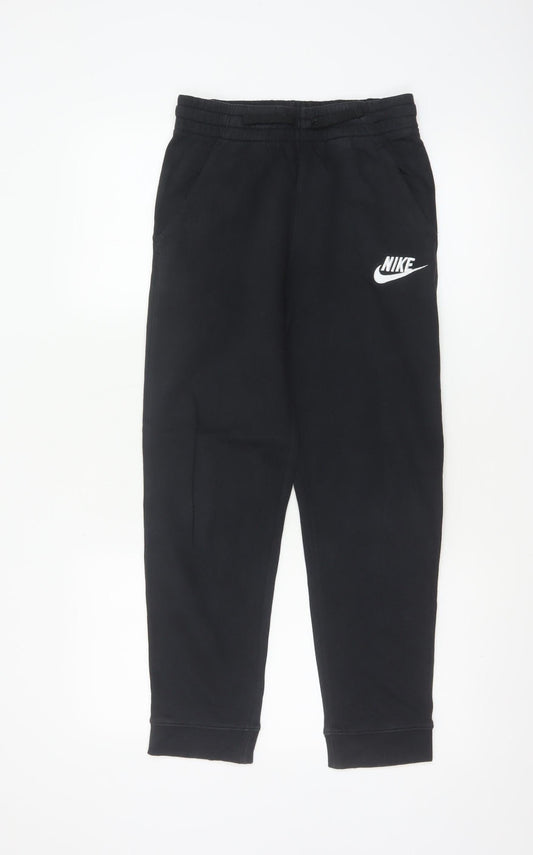 Nike Boys Black Size 158 Jogger Sweatpants Fleece Logo Pockets